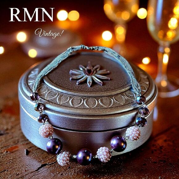 RMN Roman Vintage Pearl, Crystal, And Seed Bead Multi-Strand Necklace - Picture 1 of 13